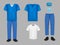 Medical uniform scrub set, vector isolated illustration