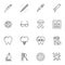 Medical, universal line icons set