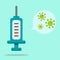 Medical vaccination needle. Medical illustration.