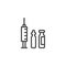 Medical vaccine syringe line icon