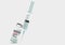 Medical vials and syringes for vaccination. with copy space