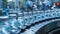 Medical Vials & Vaccines on Pharmaceutical Factory Production Line. Laboratory machines intricately shape chemical glass bottles