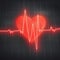 Medical visualization EKG or ECG graph with a red heart