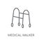 medical Walker linear icon. Modern outline medical Walker logo c