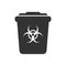 Medical waste disposal, biohazard symbol, icon isolated on white background, warning sign