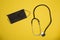 Medical wearable black sterile face mask with stethoscope