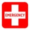 Medical white cross and emergency symbol