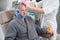 Medical worker attaches electrodes to a patient head