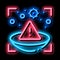 medically unsafe lens neon glow icon illustration