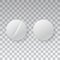 Medicaments top view vector of two white circular pills on transparent background