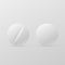 Medicaments top view vector of two white circular pills on white background