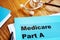 Medicare Part A documents with stethoscope