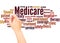 Medicare word cloud hand writing concept