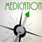 Medication on green compass