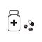 Medication  icon, drug symbol. Simple, flat design for web or mobile app