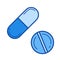 Medication line icon.