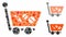 Medication shopping cart Mosaic Icon of Inequal Pieces
