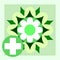 Medicinal flowers. Vector. Natural traditional medicine. Banner, graphic button for the site menu. Symbol of medicinal plants for