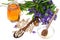 Medicinal herbs, honey, natural capsules and pills in medicine