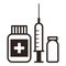 Medicine, ampoule and syringe icon