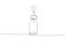 Medicine ampoules with a syringe needle, vaccine, serum, glucose, oil one line art. Continuous line drawing of treatment