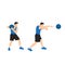 Medicine ball punch exercise, Flat vector illustration