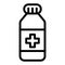 Medicine bottle line icon. Medicament vector illustration isolated on white. Vitamins outline style design, designed for