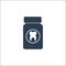 Medicine bottle and pills, Bottle of green mouthwash icon, dental care and vector icon