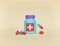 Medicine bottle and pills isolated. minimal concept. 3d rendering