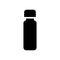 Medicine bottle silhouette, black color vitamin bottle illustration, simple vector icon design