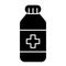 Medicine bottle solid icon. Medicament vector illustration isolated on white. Vitamins glyph style design, designed for