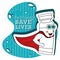 Medicine bottle super hero Vaccine save lives