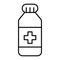 Medicine bottle thin line icon. Medicament vector illustration isolated on white. Vitamins outline style design