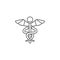 Medicine, caduceus icon. Element of medicine icon. Thin line icon