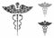 Medicine caduceus symbol Composition Icon of Rugged Pieces