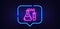 Medicine chemistry lab line icon. Medical laboratory sign. Neon light speech bubble. Vector