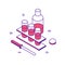 Medicine chemistry research with beaker glass bottle pipette 3d icon isometric vector