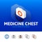 Medicine chest icon in different style