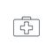 Medicine chest thin line icon. Linear vector symbol