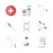 Medicine and clinical flat icons set