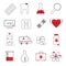 Medicine colored line icons set. Vector illustration.