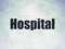 Medicine concept: Hospital on Digital Data Paper background