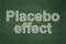 Medicine concept: Placebo Effect on chalkboard background