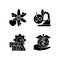 Medicine development black glyph icons set on white space