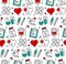 Medicine elements seamless icons pattern