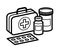 Medicine first aid medical kit theme pills and bottles 3d vector illustration isolated, medicaments and drugs, health care meds