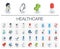 Medicine and healthcare isometric icons. 3d vector