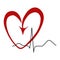 Medicine: Heart symbol and ecg