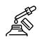 medicine homeopathy liquid dropping from pipette line icon vector illustration