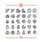 Medicine Hospital First Aid Health 32 Vector Icons Set